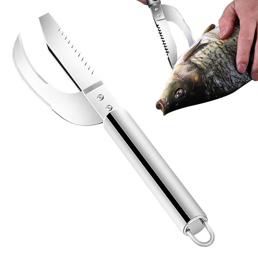 HASTHIP 2 in 1 Fish Scaler Cutter Full Stainless Steel Serrated Kitchen Fish Scaler Cutter for Open & Scraping Fish Belly Kitchen Fish Fillet Cutter Kitchen Fish Scaler Tool HASTHIP 2 in 1 Fish Scaler Cutter Full Stainless Steel Serrated Kitchen Fish Scaler Cutter for Open & Scraping Fish Belly Kitchen Fish Fillet Cutter Kitchen Fish Scaler Tool